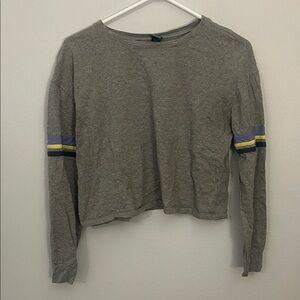 Wild Fable Cropped Gray Long Sleeve Top